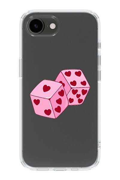 moonset Iphone 16E Uyumlu Zarlar Tasarımlı Baskılı Şeffaf Telefon Kılıfı