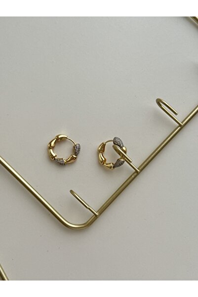 YOUES JEWELRY 316l Çelik 14 K Renk MİX Lüx Çift Renk Gold Silver VIP Seri Premium Kadın Küpe Minimal Küpe