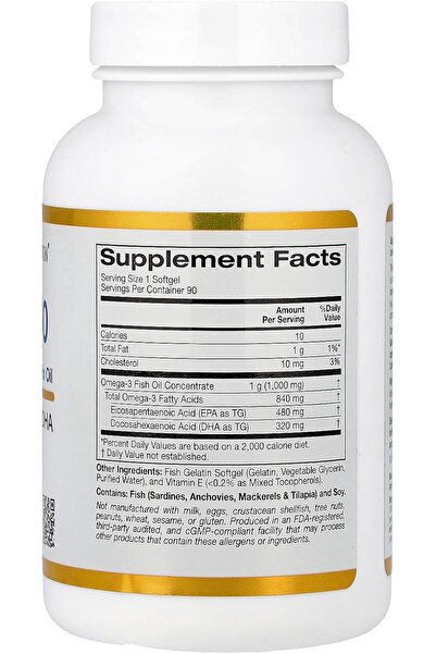 California Gold Nutrition , Omega 800 from Madre Labs, Pharmaceutical Grade Fish Oil, 80% EPA/DHA, Tr