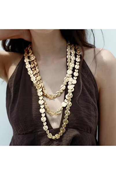 GÜNEBAKAN AKSESUAR قلادة متعددة بتفاصيل من الترتر