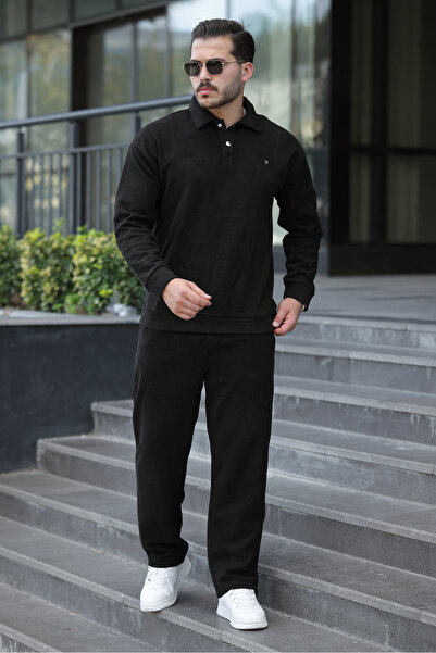 brozzi men Costum din țesătură Selenik pentru bărbați negru