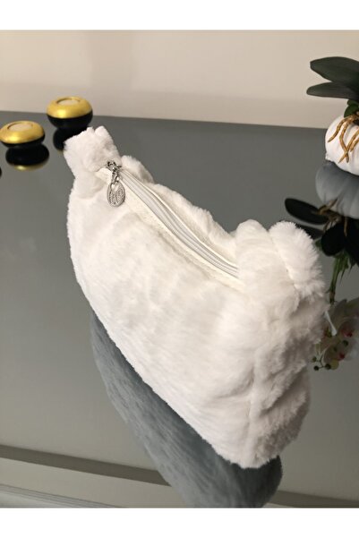 ÇANTİGOO Yumuşak Tüylü Peluş Pufi Baget Kadın Omuz Ve El Çanta