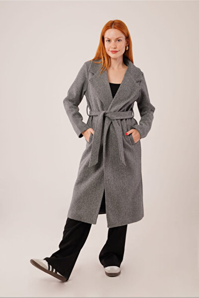 jöns since 1997 Women's Belted Comfortable Long Sleeve Coat