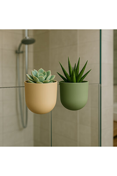 SLM Mini Sukulent Saksısı Cama Geçirmeli 2'li Takım