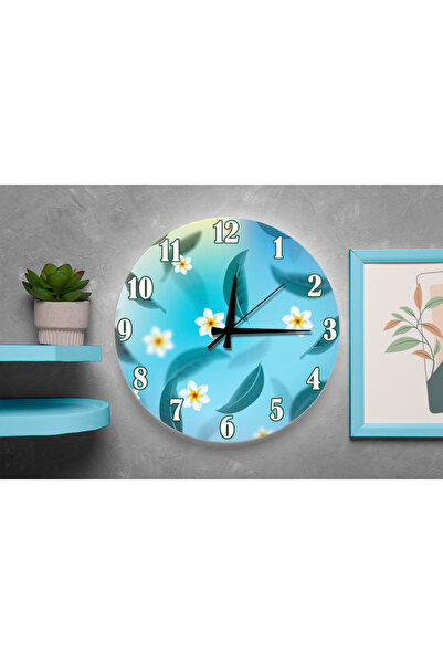 M&H Quality Ropical Frangipani (Plumeria) Flower Silent Wall Clock