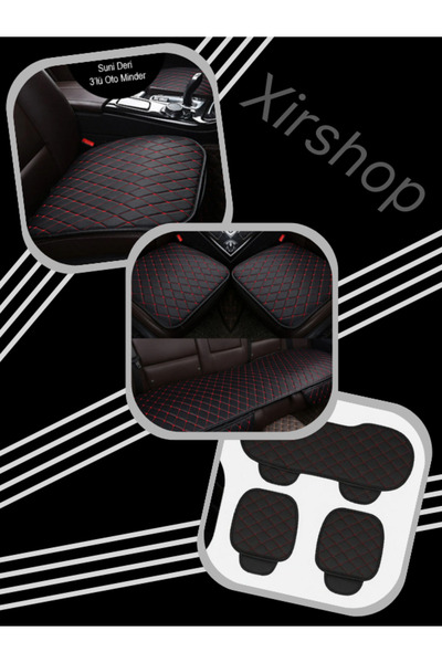 xirshop Δερμάτινο κάλυμμα καθίσματος Volkswagen EOS 2li Μαύρο Κόκκινο