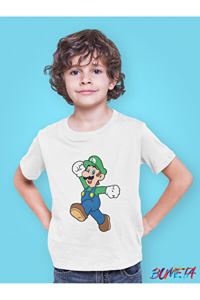 Bumeta تي شيرت سوبر ماريو لويجي للأطفال