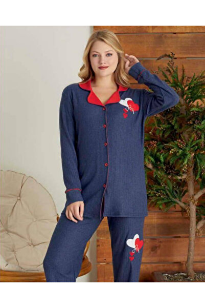 Hugglii Lacivet Women's Cotton Collared Pajama Set