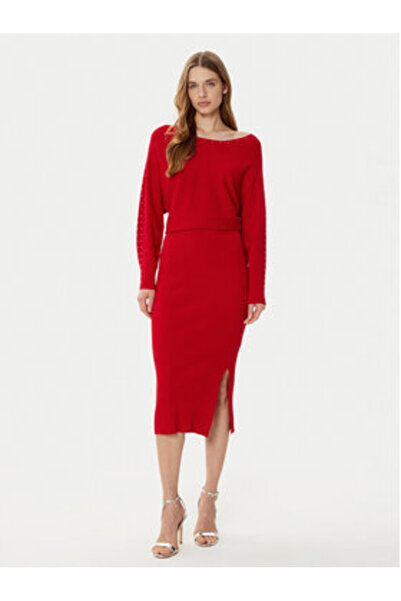 Morgan Γυναικείο Πλεκτό Φόρεμα 242-RMLIDO Κόκκινο