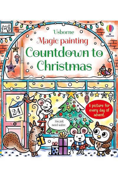 Usborne Publishing Carte pictură cu apă - Magic Painting Countdown To Christmas, Usborne