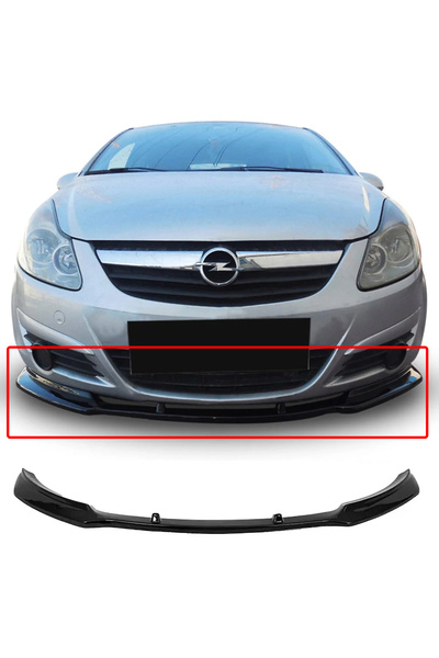 AkmTuning Opel Corsa D Ön Lip Parlak Siyah Plastik Ön Ek Karlık 2006-2014
