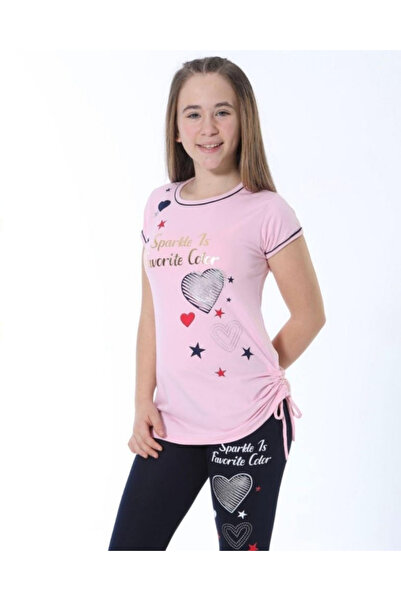 Hugglii Pink Girl's Pajama Set with Heart Detail