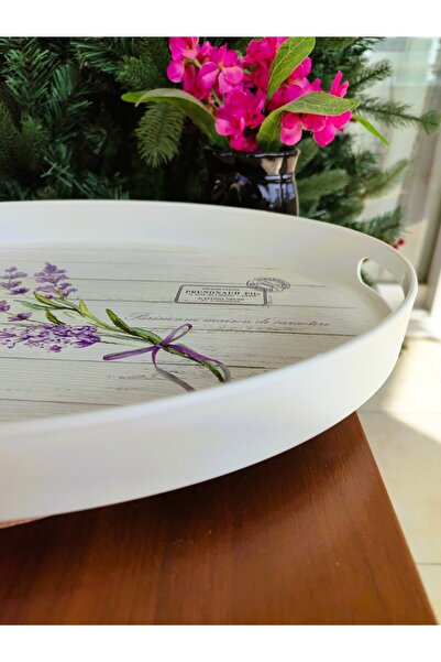 Madame Coco Lavander Oval Tepsi - 43 X 30 cm