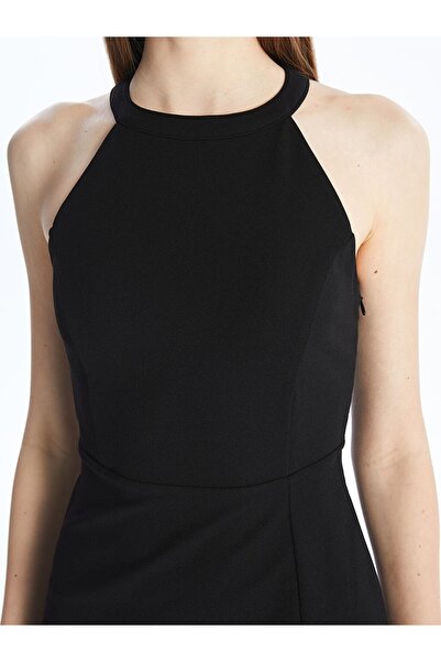 LC Waikiki LCW Vision YENİ SEZON Kadın Halter Yaka Düz Abiye Elbise