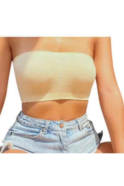 Fstyle Strapless compression bra with breathable mesh back in multi-color design, designed to compress and tighten the chest