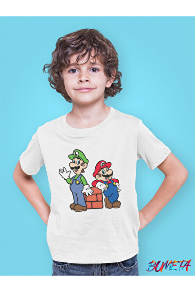 Bumeta تي شيرت سوبر ماريو لوجي أتيري جيم للأطفال
