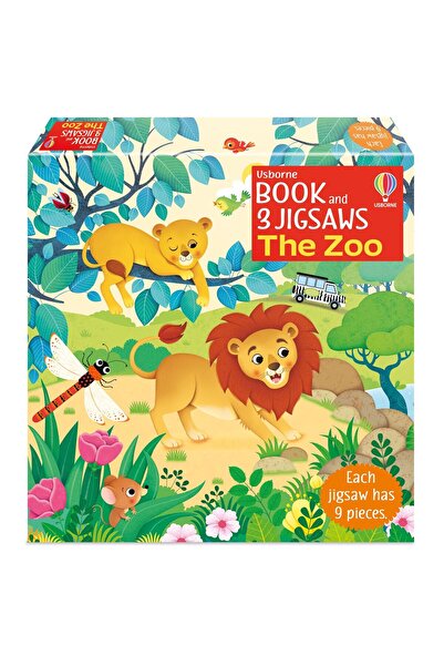 Usborne Publishing Σετ παζλ και κάρτες - Βιβλίο Usborne και 3 παζλ: Ο ζωολογι...