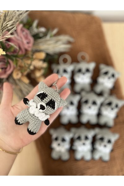 Zey's Amigurumi Amigurumi Rakun Anahtarlık