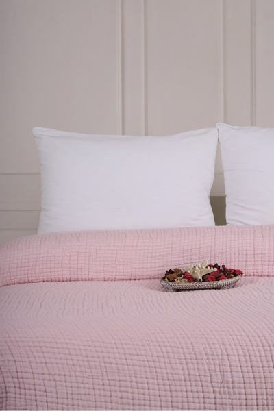 Cottonin Home 8 Katlı Müslin Yatak Örtüsü %100 Pamuk OEKO-TEX® STANDARD 100 220x240 CM