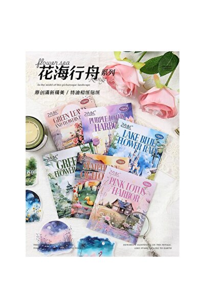 İthal O4-Fırsat urun 10 autocolante washi cu peisaj - Număr: 6