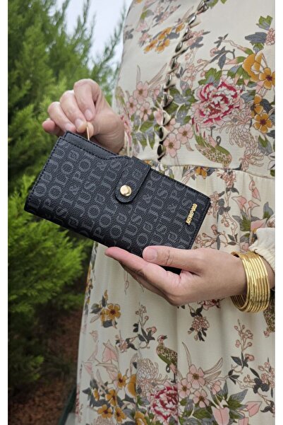 Just Polo Women's Black Wallet with Multiple Compartments Including Coin and Card Slots