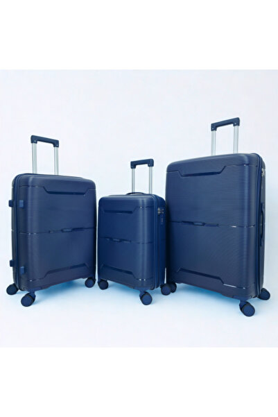 carbon مجموعة من 3 حقائب سفر مقاومة للكسر، لون أزرق داكن