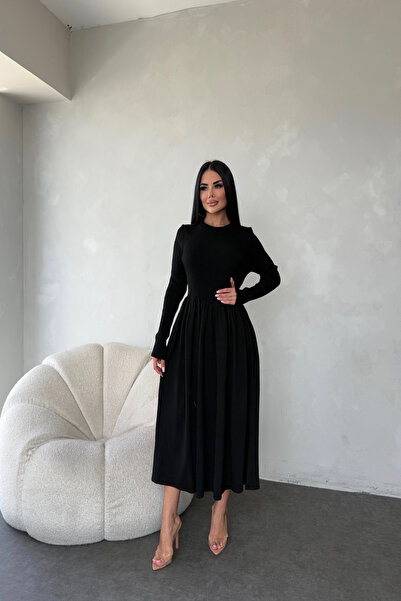 kamacibutik Bisiklet Yaka Triko Elbise