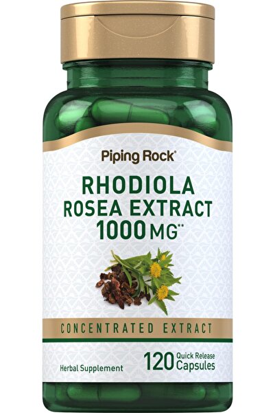 Piping Rock Rhodiola Rosea Extract 1000mg, 120 Capsules, Non-GMO & Gluten Free