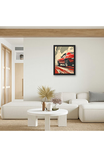 RS JANTİ STORE Imprimare UV cu pictură roșie de mașină clasică |   Decor de p...