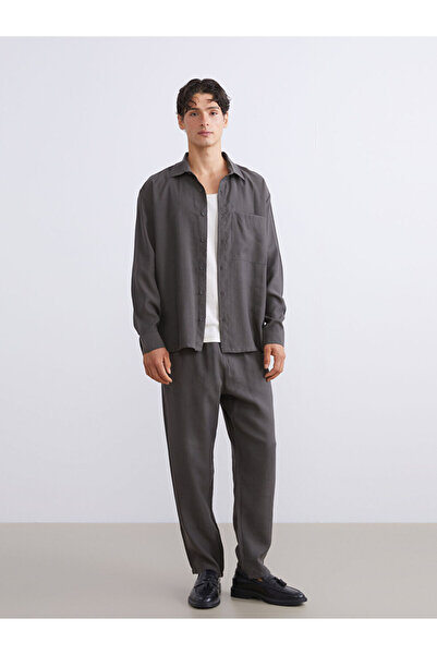 LC Waikiki Anthracite Comfortable Fit Gabardine Men's Trousers