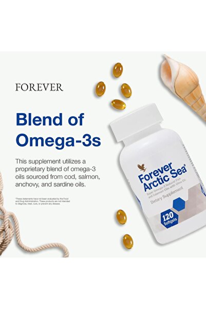 Forever Living Products Forever Living Arctic Sea Omega-3 Softgels, Supports Heart, Brain & Eye Health, 120 Count