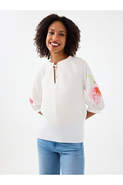 Loft Long Crop Women's Blouse U.Sleeve