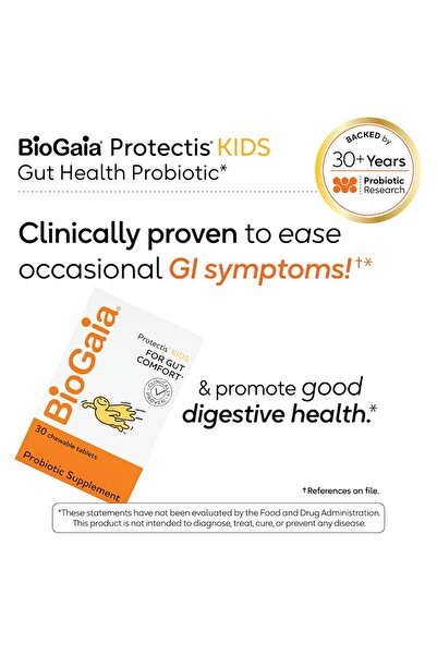 BioGaia بروبيوتيك بروتيكتيس للأطفال من عمر 3 سنوات فما فوق، يُخفف من مشاكل الجهاز الهضمي، عبوة تكفي 30 يومًا