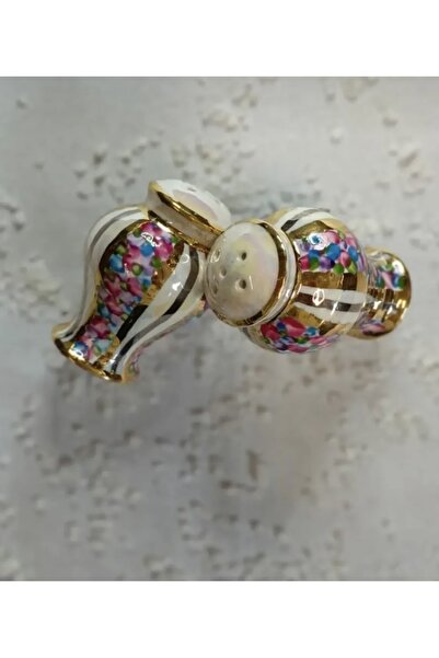 Handmade ESTERHOMEDECOR 2’li el boyama porselen tuzluk