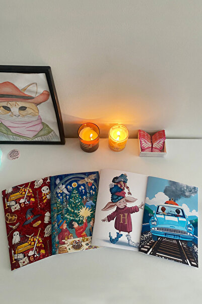 İnci Rüyası Hediyelik Harry Potter 4-Piece Stapled Notebook - Unlined, A5, Notepad, Notebook, 30 Pages