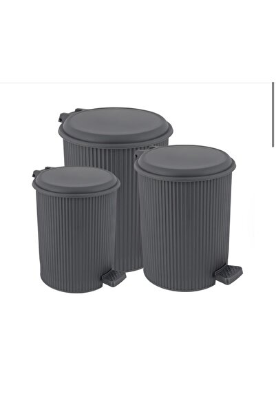 Elif Plastic مجموعة سلة المهملات ذات الدواسة من نوستالجيا، 3 قطع