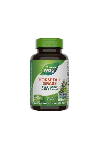 Nature's Way عشبة ذيل الحصان، لدعم الشعر والأظافر، 440 ملغ، نباتي، 100 كبسولة