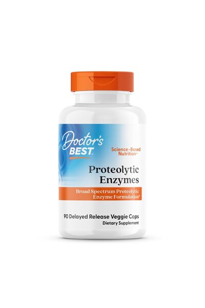 Doctor's Best إنزيمات بروتينية، غير معدلة وراثيًا، نباتية، 90 كبسولة ممتدة ال...