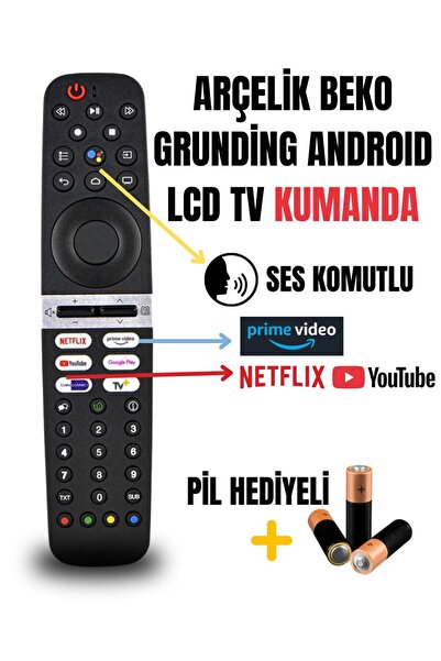 ArçelikBeko Grundig Android Lcd Tvlere uyumlu ses komutlu kumanda