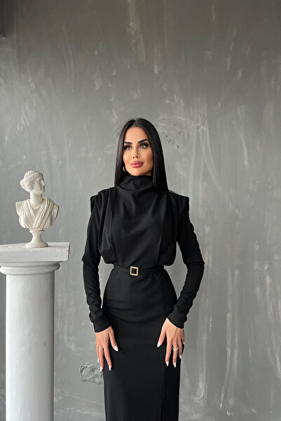 kamacibutik Φόρεμα με ζώνη με λαιμόκοψη