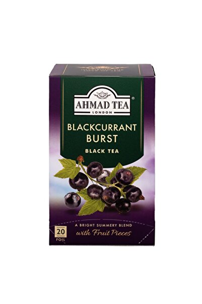 Ahmad Tea شاي أسود بنكهة الكشمش الأسود، علب تحتوي على 20 علبة (عبوة واحدة)