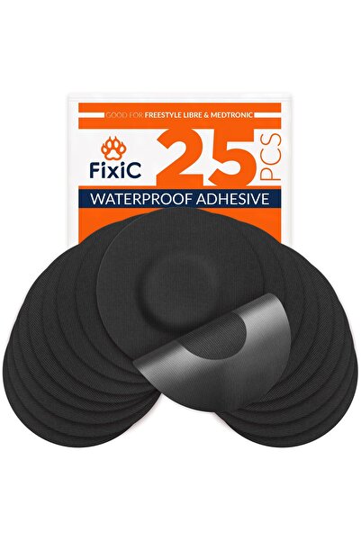 fixicgiyim رقعة لاصقة من فري ستايل، 25 قطعة لأجهزة استشعار ليبري، إنلايت، وجارديان (أسود)