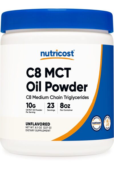 Nutricost C8 MCT Oil Powder 23 Servings (8oz) - 95% C8 MCT Oil Powder