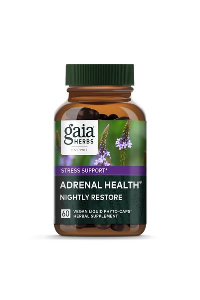 GAIA HERBS Adrenal Health Nightly Restore with Ashwagandha, Magnolia Bark, Co...