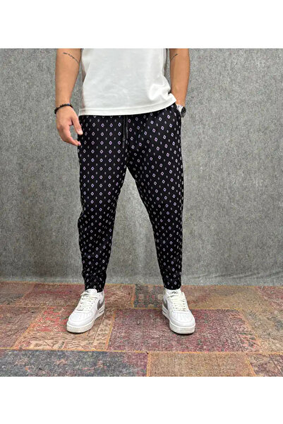 FıttingRoom Patterned Baggy Trousers with Elastic Waist
