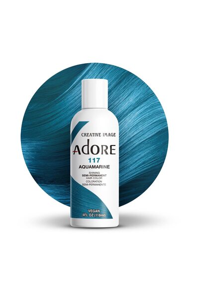 Adore صبغة شعر زرقاء مائية شبه دائمة نباتية خالية من القسوة - 4 أونصة سائلة