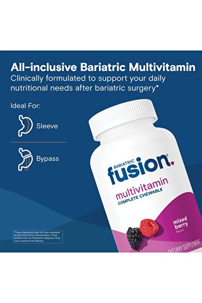 Bariatric Fusion Bariatric Multivitamin with Iron Chewable | Mixed Berry | One Month Supply