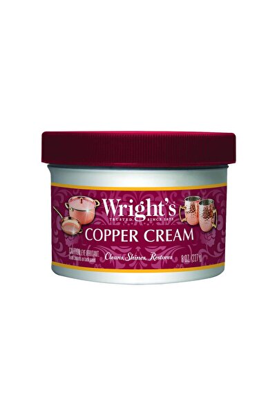 Wright's منظف كريمي للنحاس والنحاس الأصفر - 8 أونصة - ينظف بلطف ويزيل البقع د...