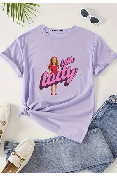 Korefanzin Детска тениска с принт „Малката дама“ и деколте във формата на вел...