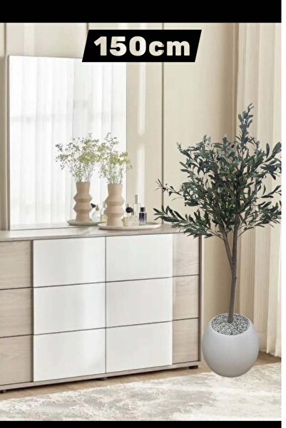 BYT ALRWASM FOR TRADE شجرة زيتون صناعية عرض 150 سم، 40 سم